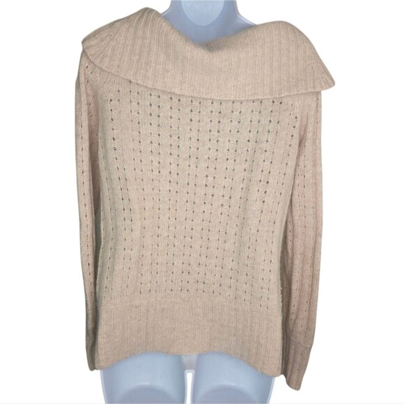 Banana Republic Angora & Lambs Wool  Cable Knit Cowl Neck Sweater Small - Picture 2 of 6